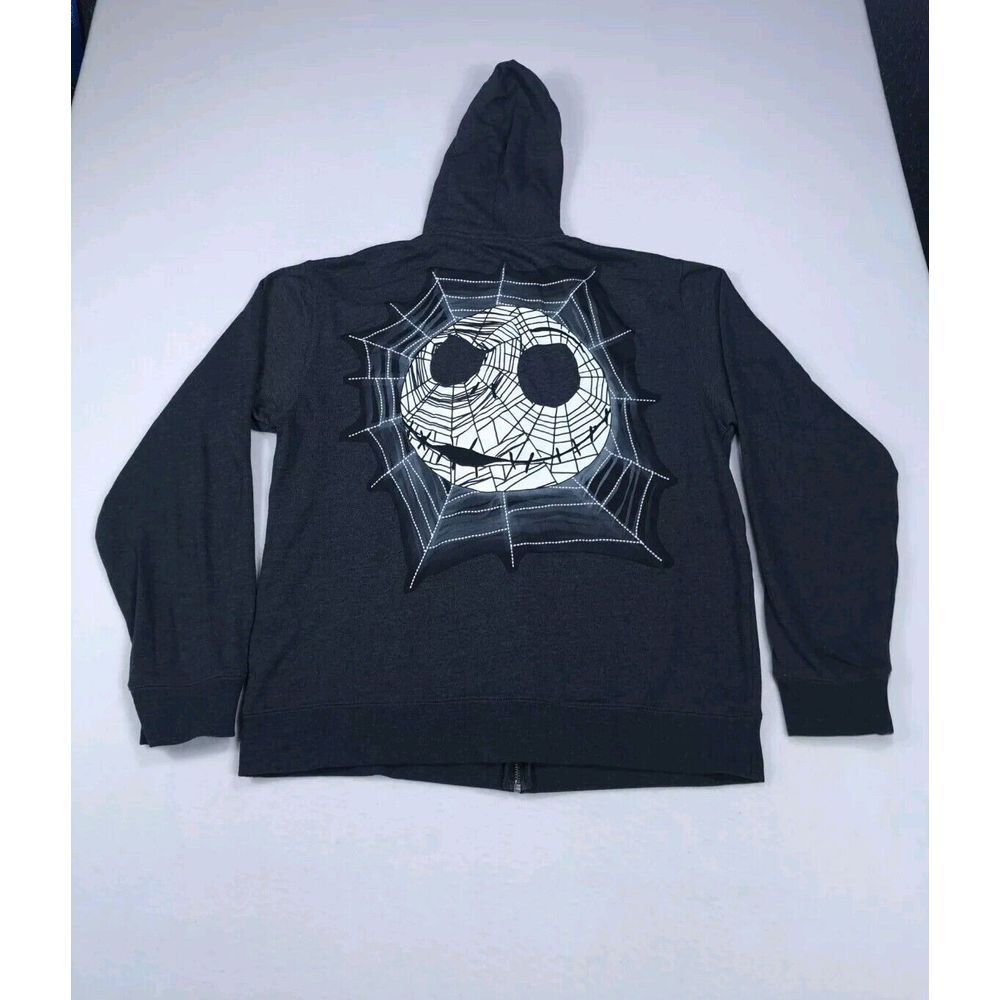 Disney Hoodie XL Gray‎ Jack Skellington Jacks Back Y2K Night Before Christmas